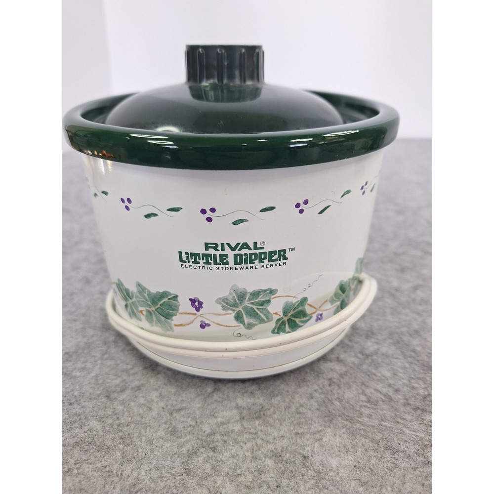 Rival Little Dipper Electric Stoneware Server 1.5‎ Quart Green Ivy Floral